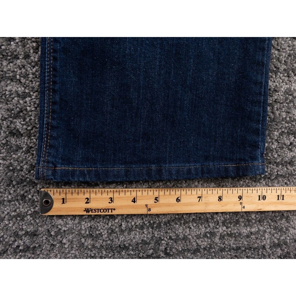 Levis 515 Boot Cut Jeans Womens 16 Blue Dark Wash Stretch Denim Casual Western - Picture 9 of 13